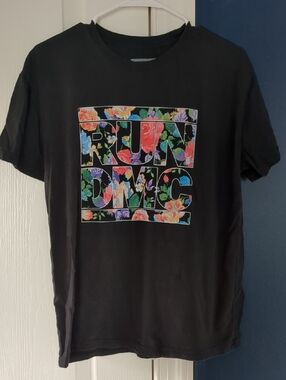 RUN DMC Floral Logo Short Sleeve Tee - Black